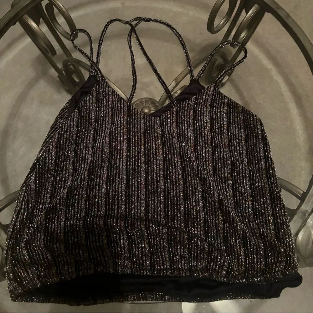 Express metallic black and gold tank